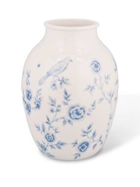 Brand new- Target Vintage Style Blue Bird Floral Print Vase Home Decor